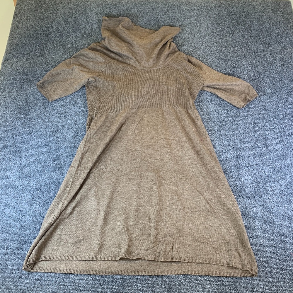 RB Collection Sweater Dress Womens Small Brown NEW Cowl Neck 3/4 Sleeve Knit